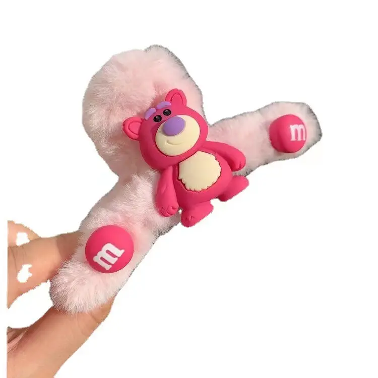 Black Plush Hairpin with "NEW" Embroidery for Girls - Image 69