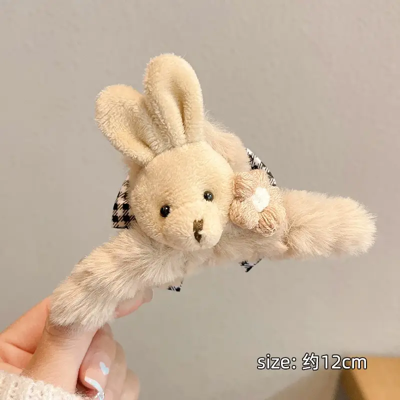 Black Plush Hairpin with "NEW" Embroidery for Girls - Image 18