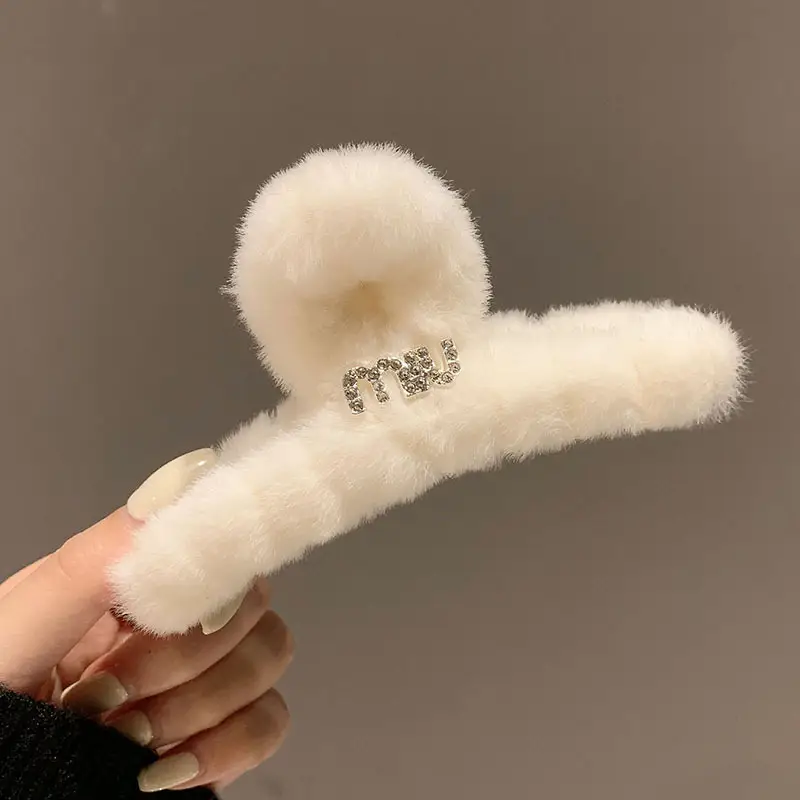 Black Plush Hairpin with "NEW" Embroidery for Girls - Image 36