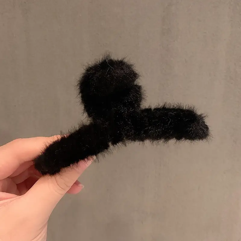 Black Plush Hairpin with "NEW" Embroidery for Girls - Image 59