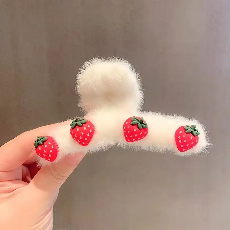 Black Plush Hairpin with "NEW" Embroidery for Girls - Image 6