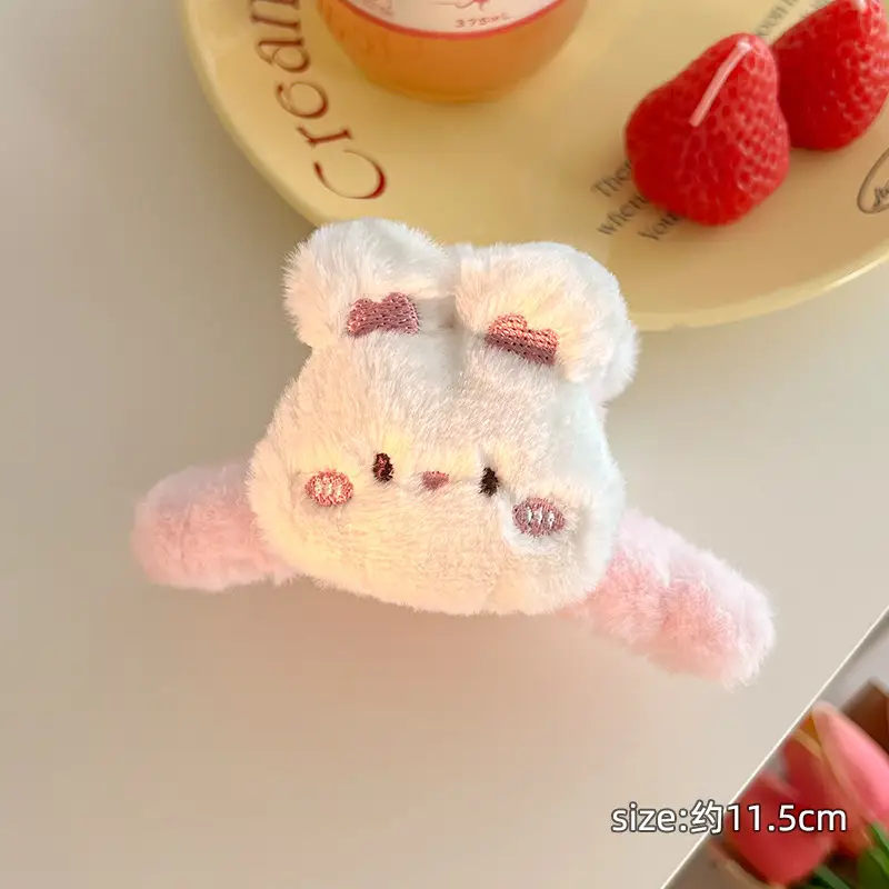 Black Plush Hairpin with "NEW" Embroidery for Girls - Image 8