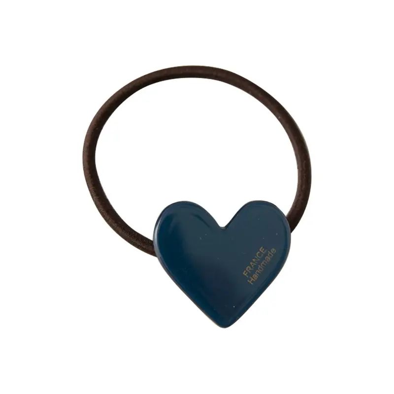 New Acetic Acid Love Heart Hair Ropes Gold Blue All-match - Image 6