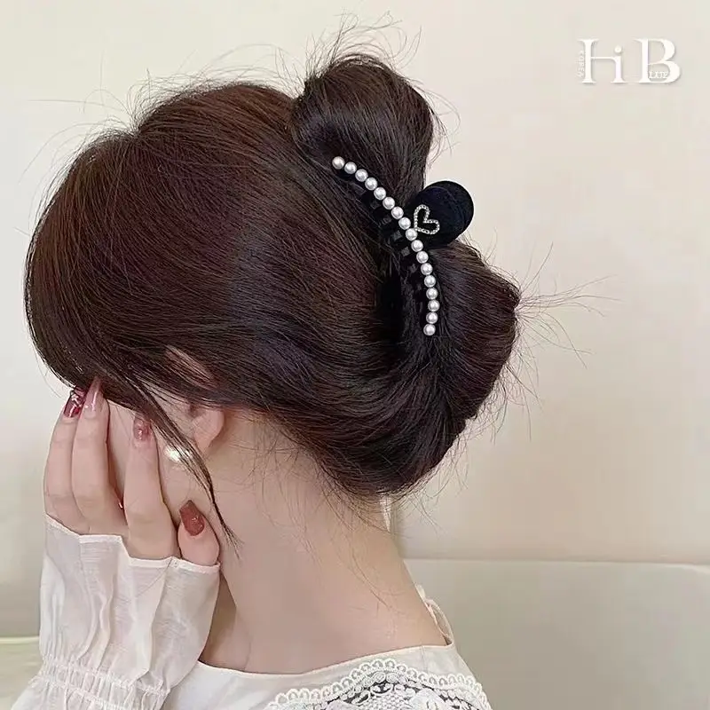 Black Velvet Shark Clip Hair Accessory for Women - Image 16