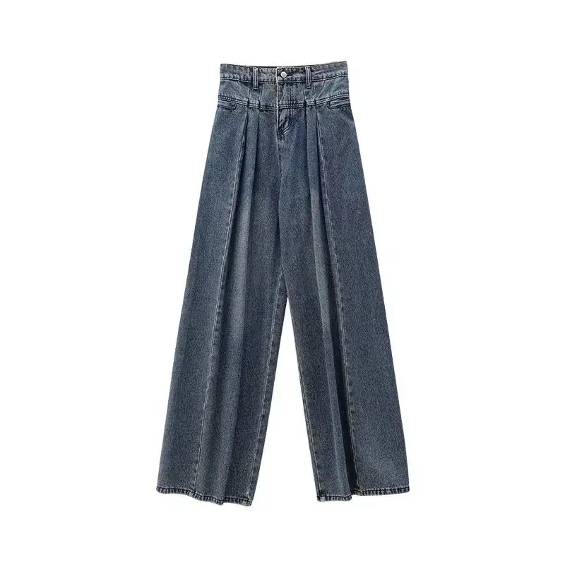 Large Vintage Washed Wide Leg Jeans Women - Image 5