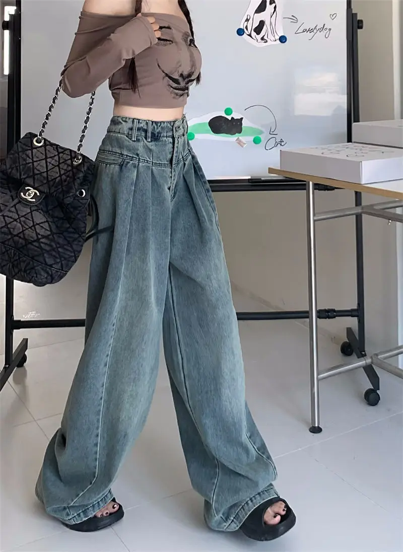 Large Vintage Washed Wide Leg Jeans Women — feature 13
