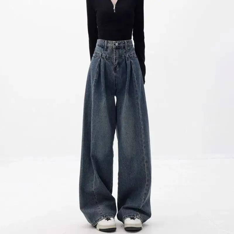 Large Vintage Washed Wide Leg Jeans Women — feature 2