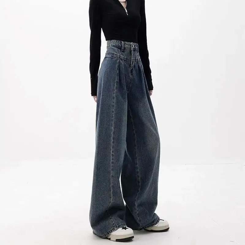 Large Vintage Washed Wide Leg Jeans Women — feature 3