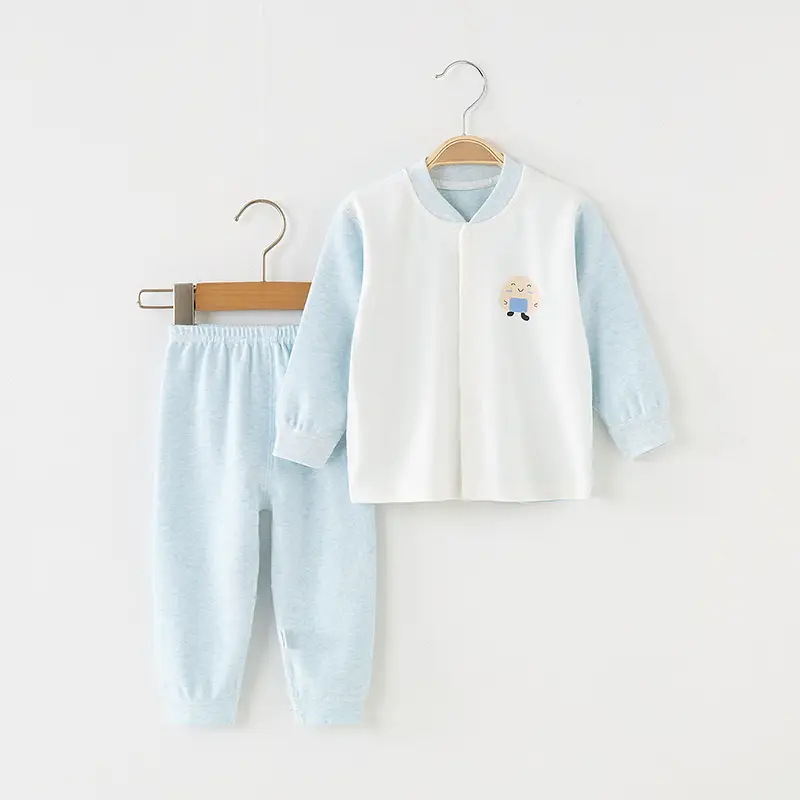 Children Pure Cotton Shvelvet Suit Light Blue Autumn Winter - Image 9