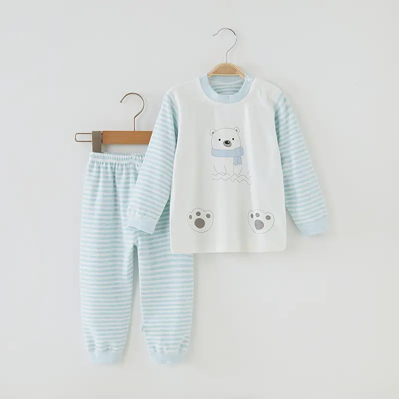 Children Pure Cotton Shvelvet Suit Light Blue Autumn Winter - Image 17