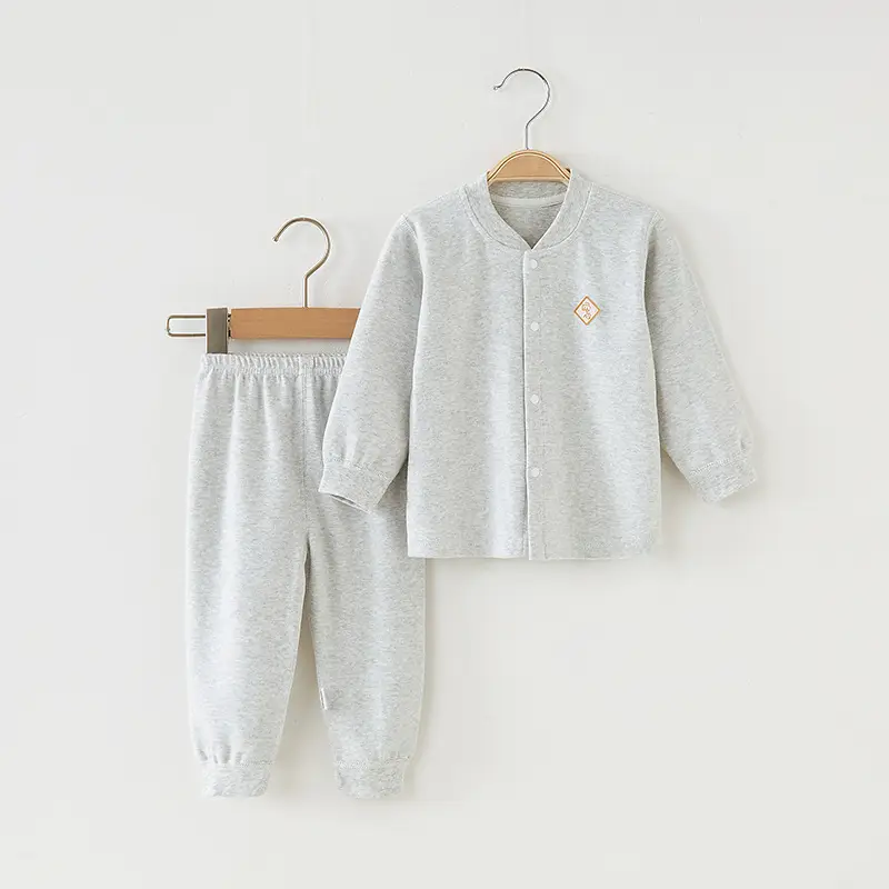 Children Pure Cotton Shvelvet Suit Light Blue Autumn Winter - Image 4
