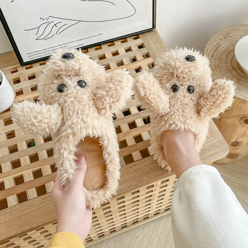Spot Cute Whale Cotton Slippers Women's Winter Couple Indoor Household Men's Winter Cartoon Mao Mao Slippers