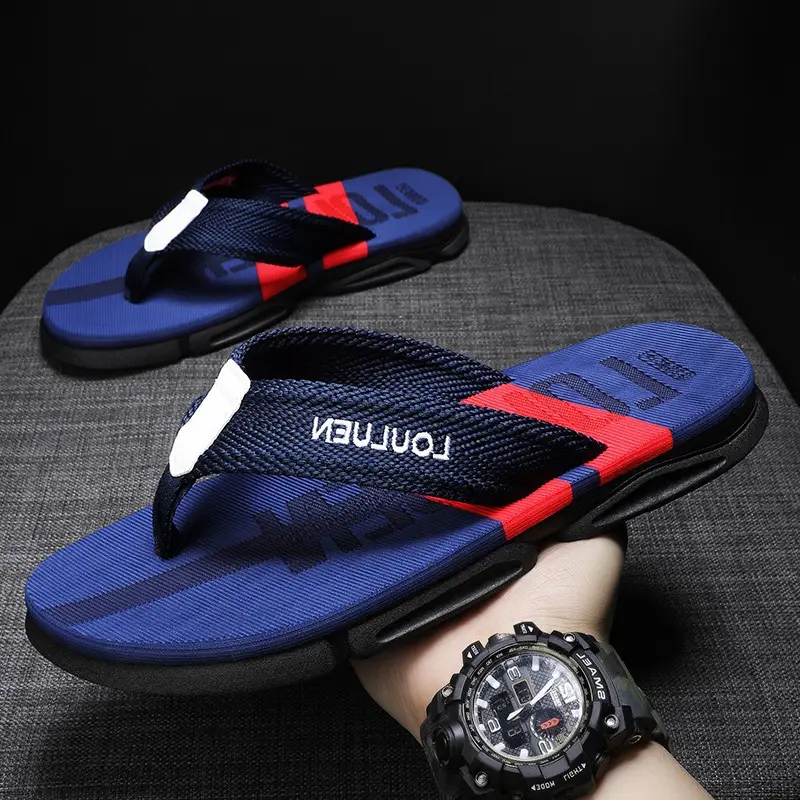 Men's Black Casual Sandals with Brand Logo