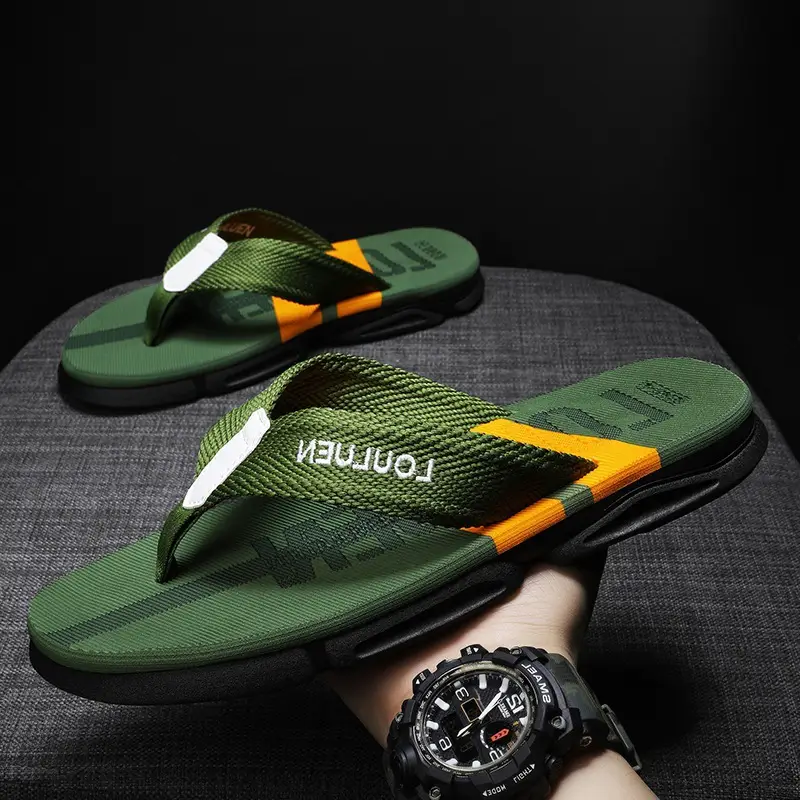 Men's Black Casual Sandals with Brand Logo
