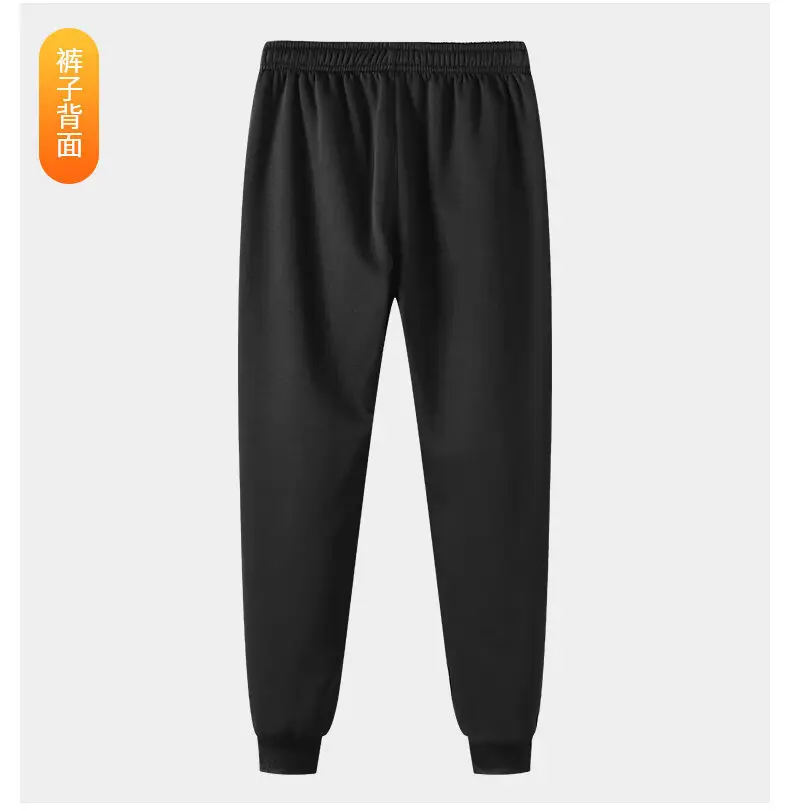 Lamb Fleece Men's Black Hoodie & Pants Set Plus Size — feature 9