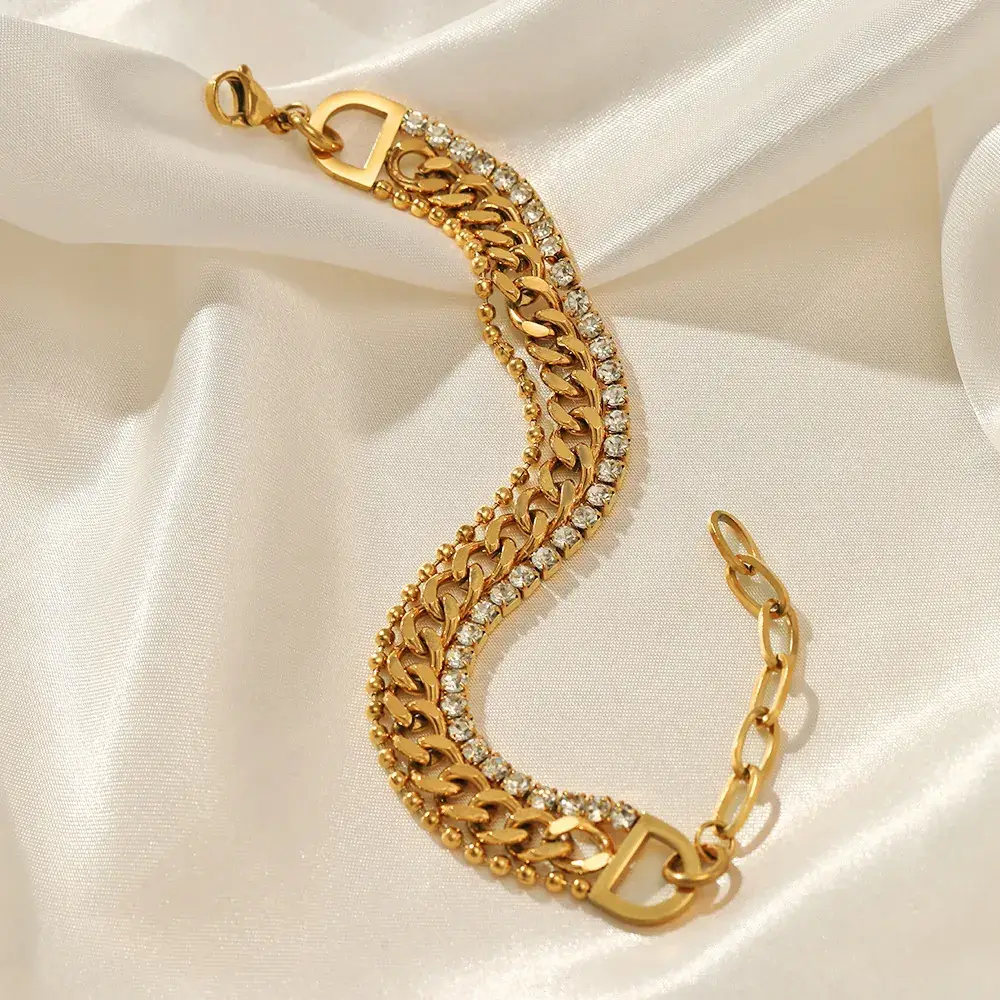Stainless Steel Star Bracelet for Women 165mm