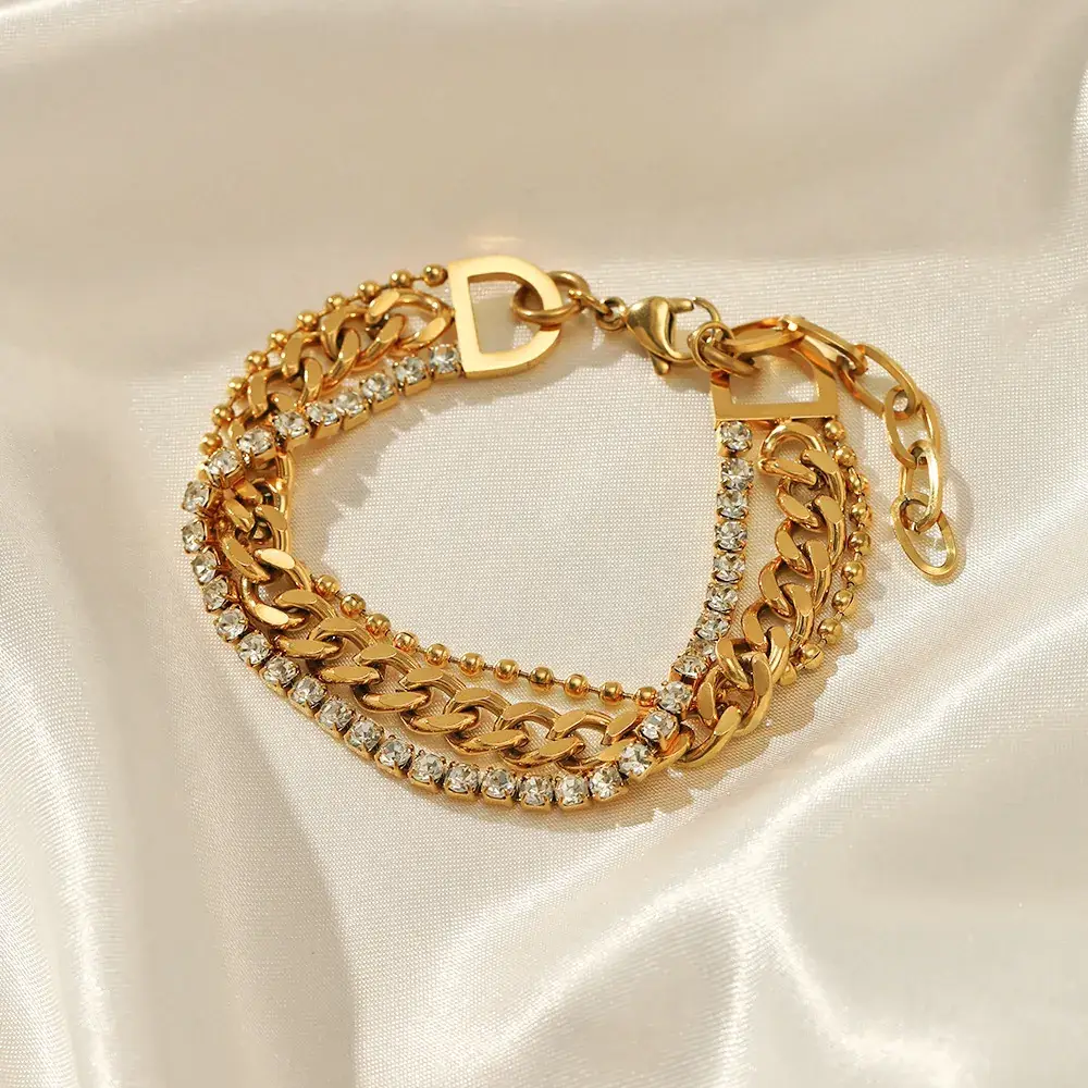 Stainless Steel Star Bracelet for Women 165mm