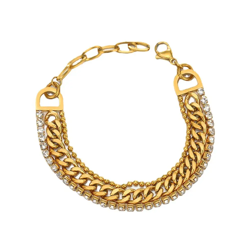 Stainless Steel Star Bracelet for Women 165mm