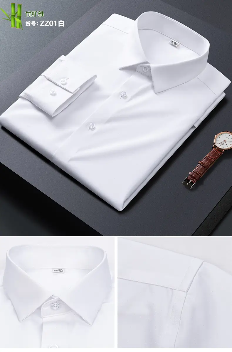 Big Red Bamboo Fiber Slim Fit Long Sleeve Shirt for Men — feature 10