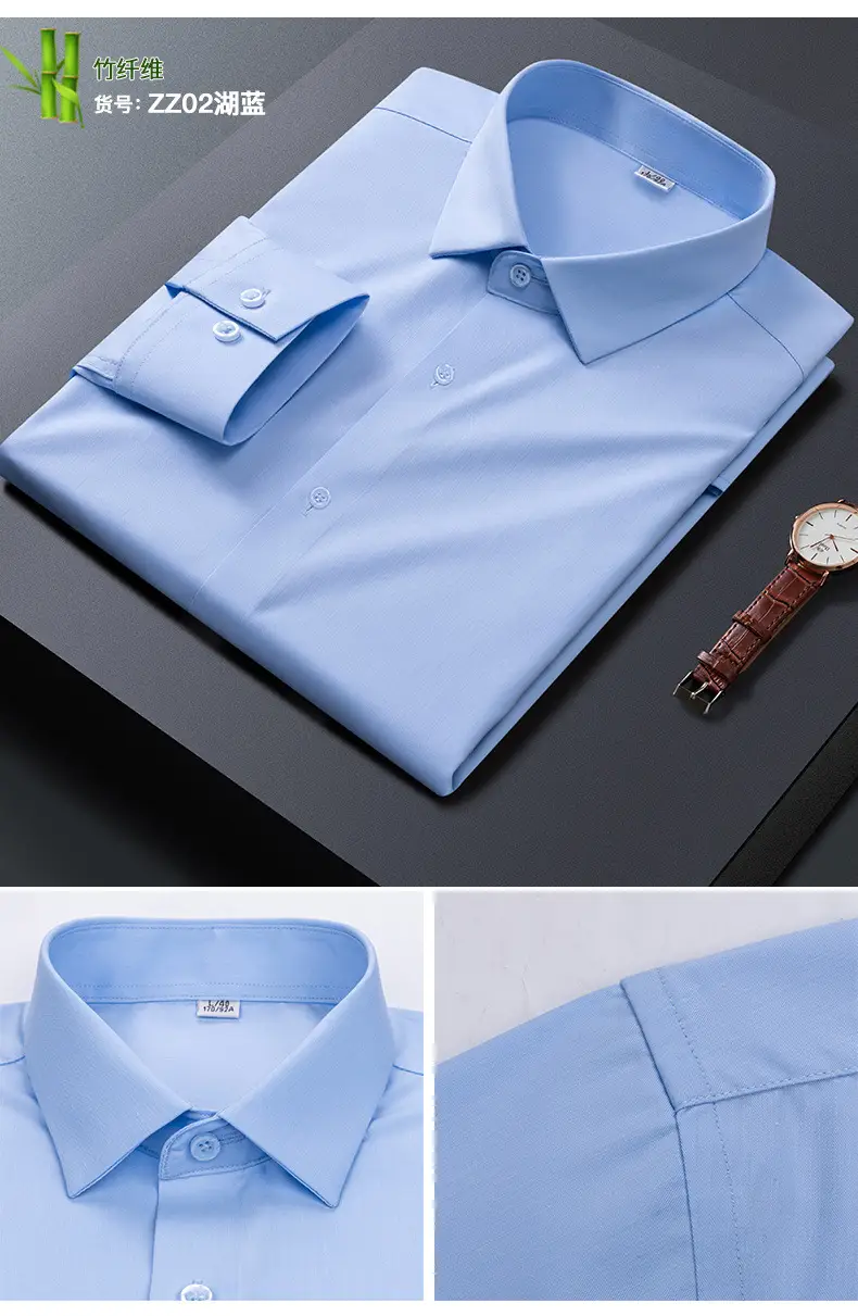Big Red Bamboo Fiber Slim Fit Long Sleeve Shirt for Men — feature 13