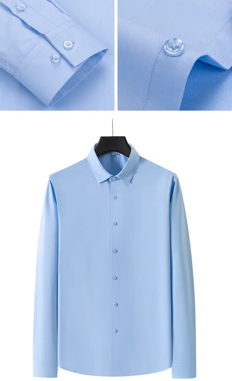 Big Red Bamboo Fiber Slim Fit Long Sleeve Shirt for Men — feature 14
