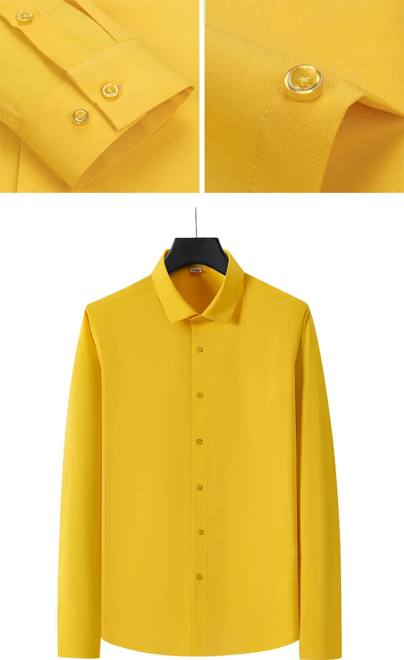 Big Red Bamboo Fiber Slim Fit Long Sleeve Shirt for Men — feature 17