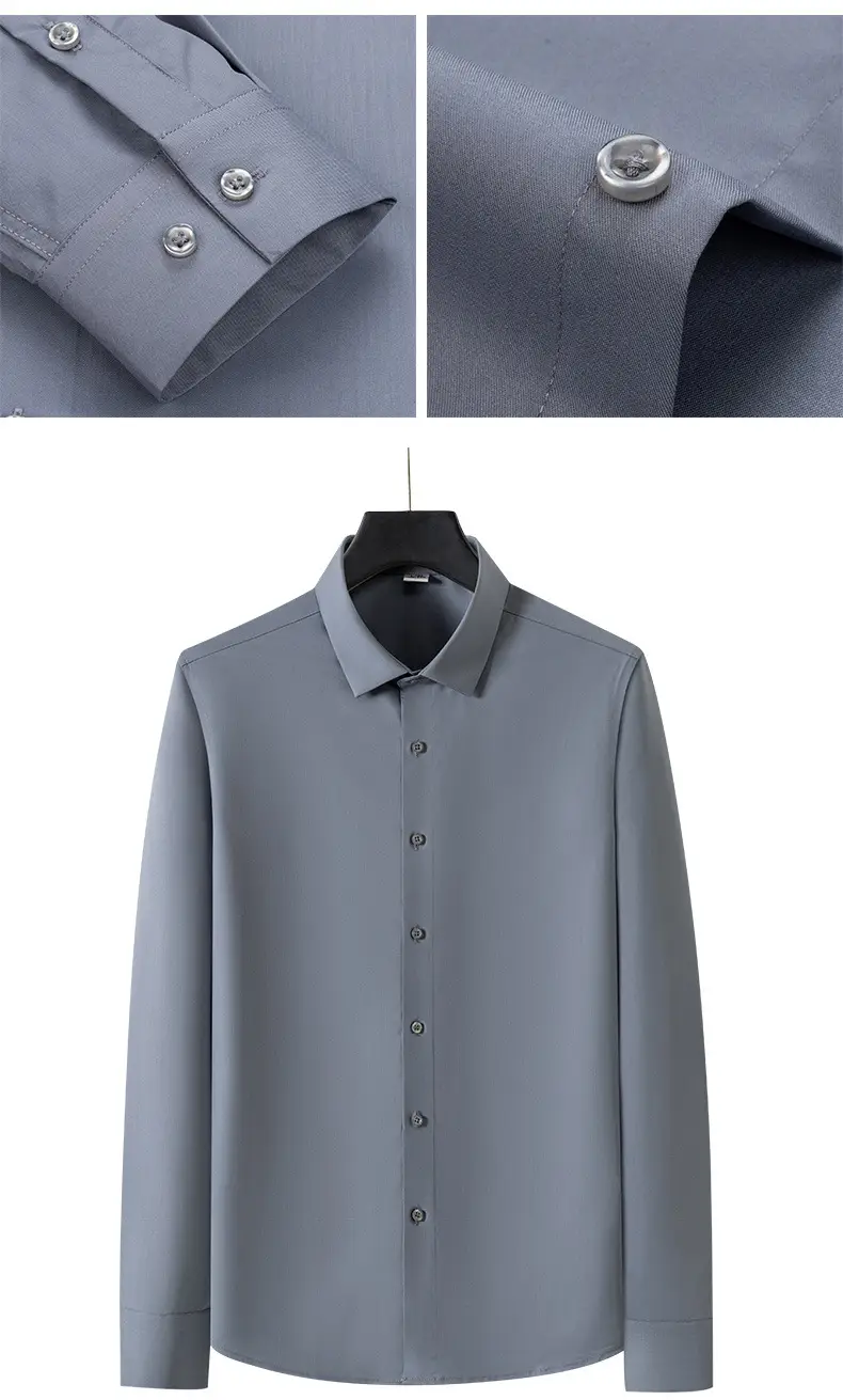 Big Red Bamboo Fiber Slim Fit Long Sleeve Shirt for Men — feature 20