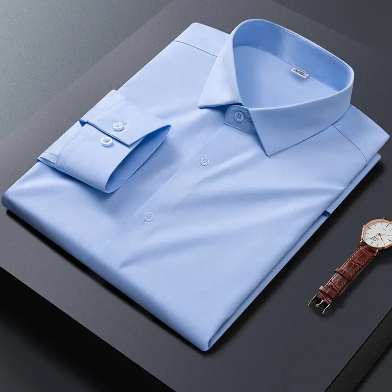 Big Red Bamboo Fiber Slim Fit Long Sleeve Shirt for Men - Image 6