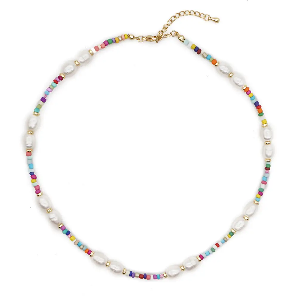 Vintage Rainbow Pearl Necklace for Women