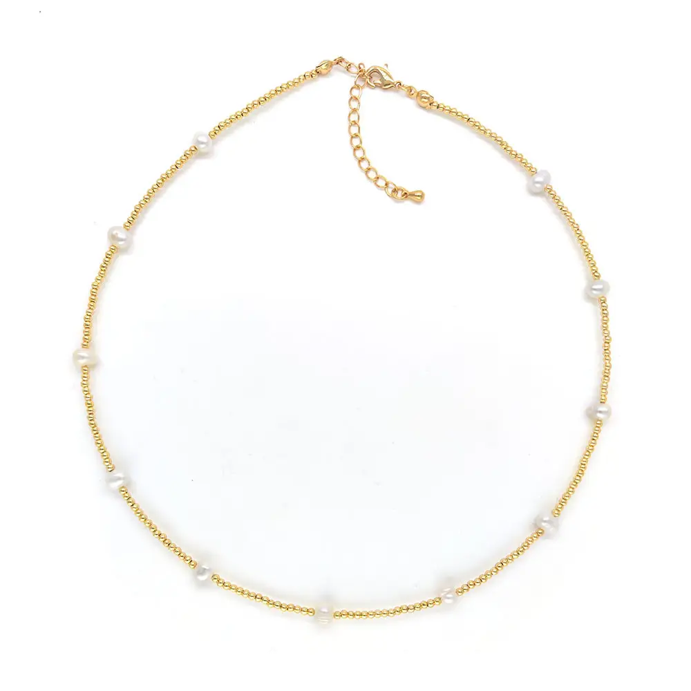Copper Gold Plated Pearl Necklace for Women - Image 5