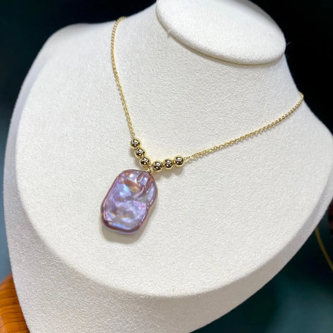 Natural Freshwater Pearl Pendant Pink Purple Cross-Border