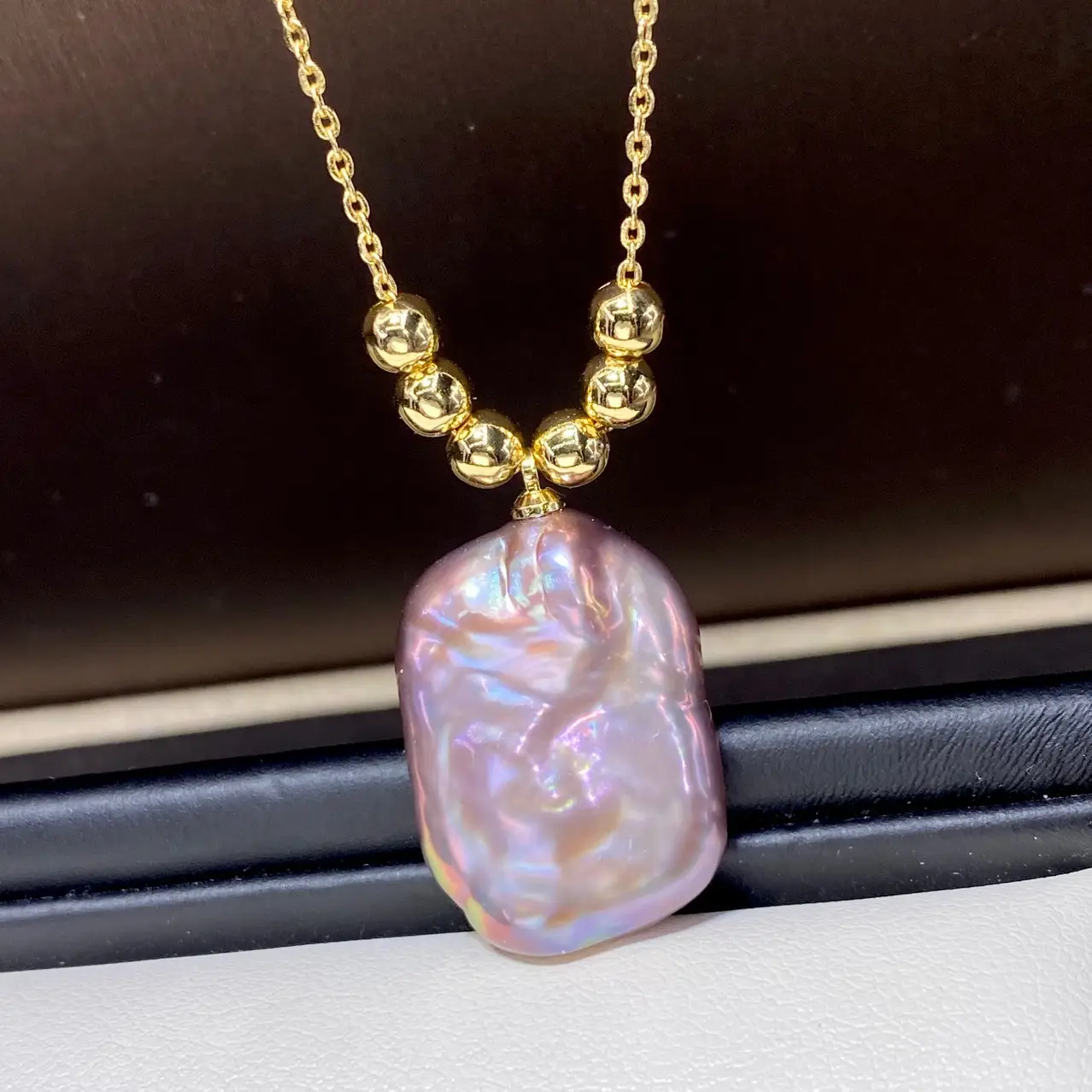 Natural Freshwater Pearl Pendant Pink Purple Cross-Border