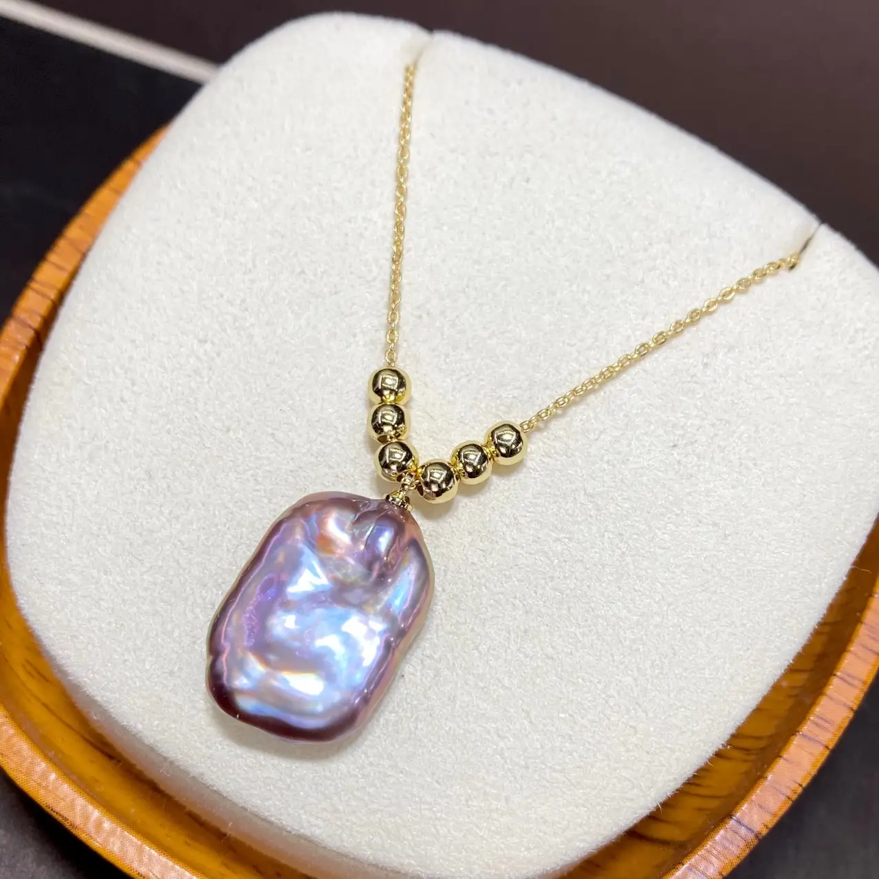 Natural Freshwater Pearl Pendant Pink Purple Cross-Border