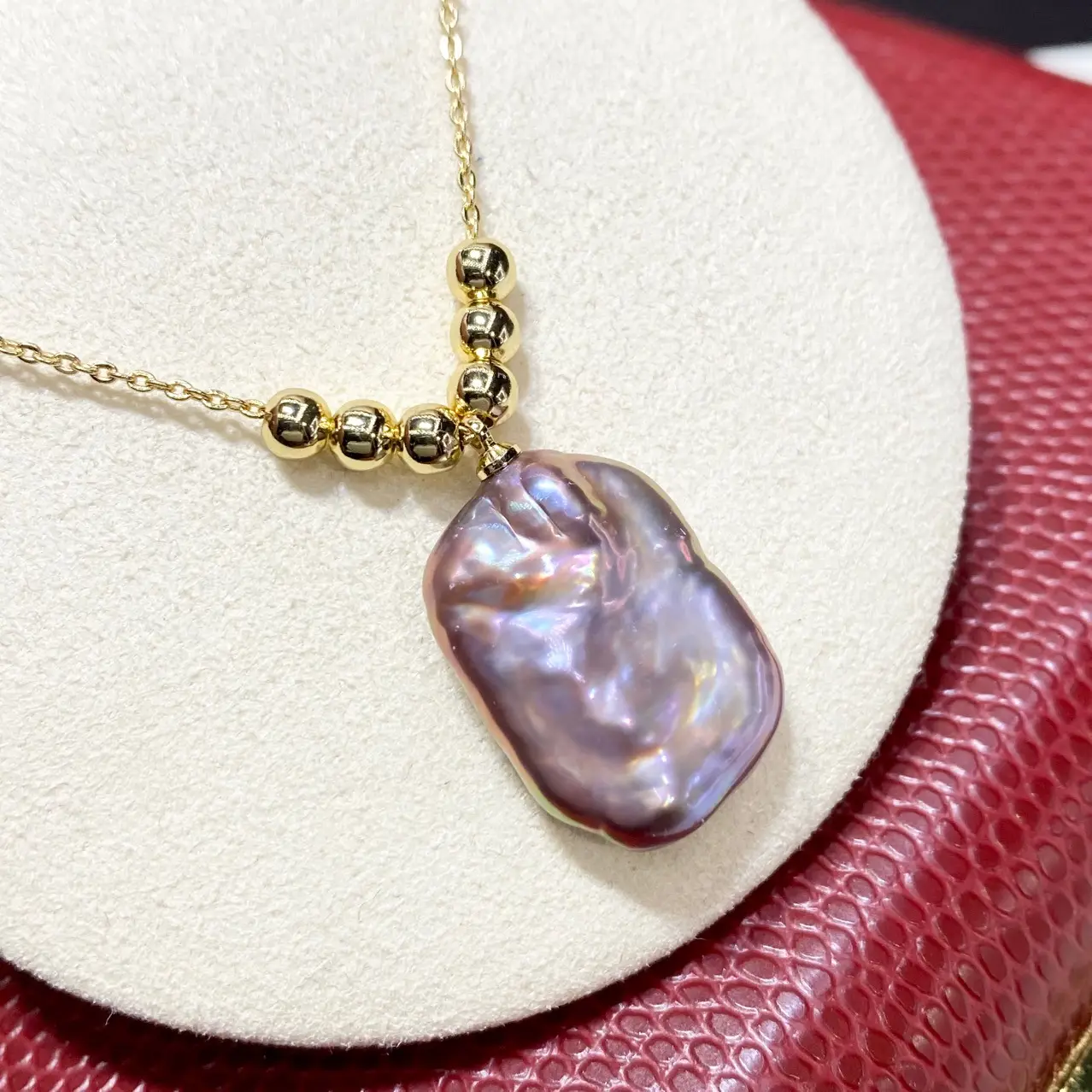 Natural Freshwater Pearl Pendant Pink Purple Cross-Border