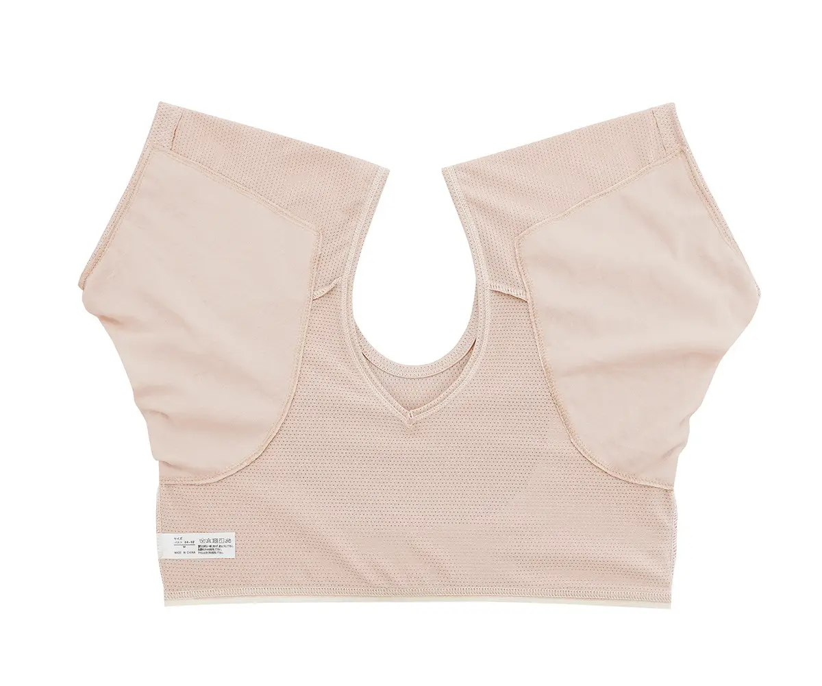 Sweat-proof armpit vest with sweat absorber and chicken collar — feature 7