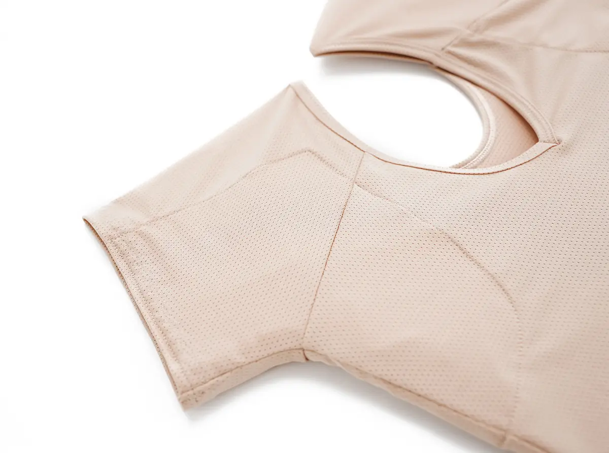 Sweat-proof armpit vest with sweat absorber and chicken collar — feature 8