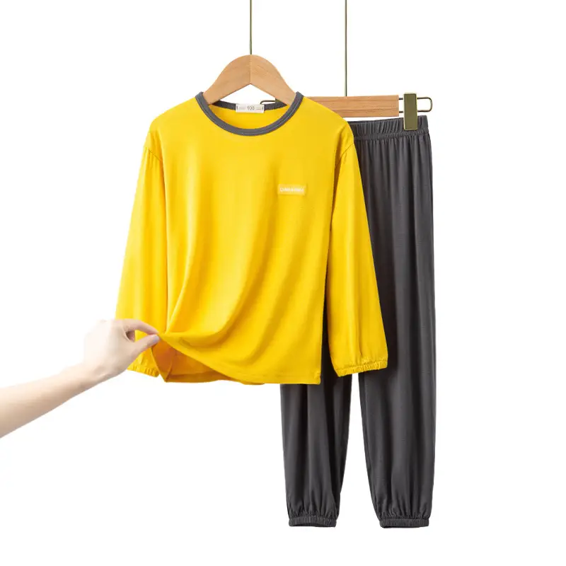 Children's Grey Long Sleeve Modal Pajama Set - Image 12