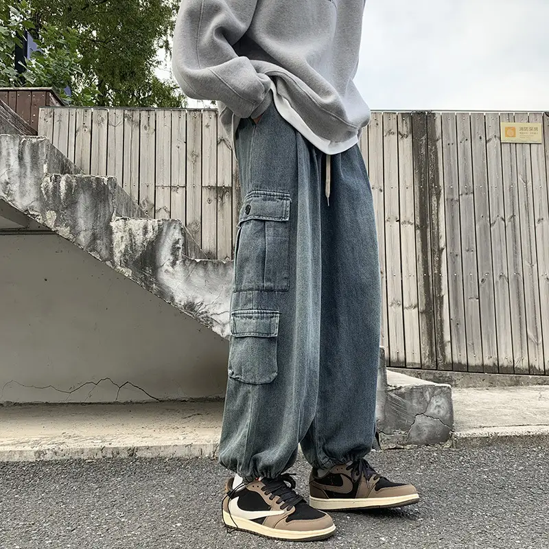Men's Wide-leg Cowboy Foot Pants Autumn Winter Hong Kong Style - Image 4