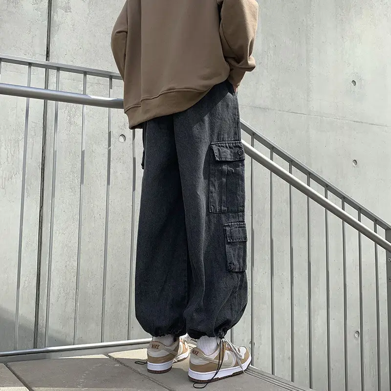 Men's Wide-leg Cowboy Foot Pants Autumn Winter Hong Kong Style - Image 5
