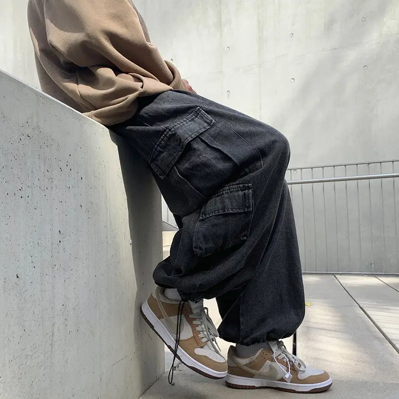 Men's Wide-leg Cowboy Foot Pants Autumn Winter Hong Kong Style - Image 6