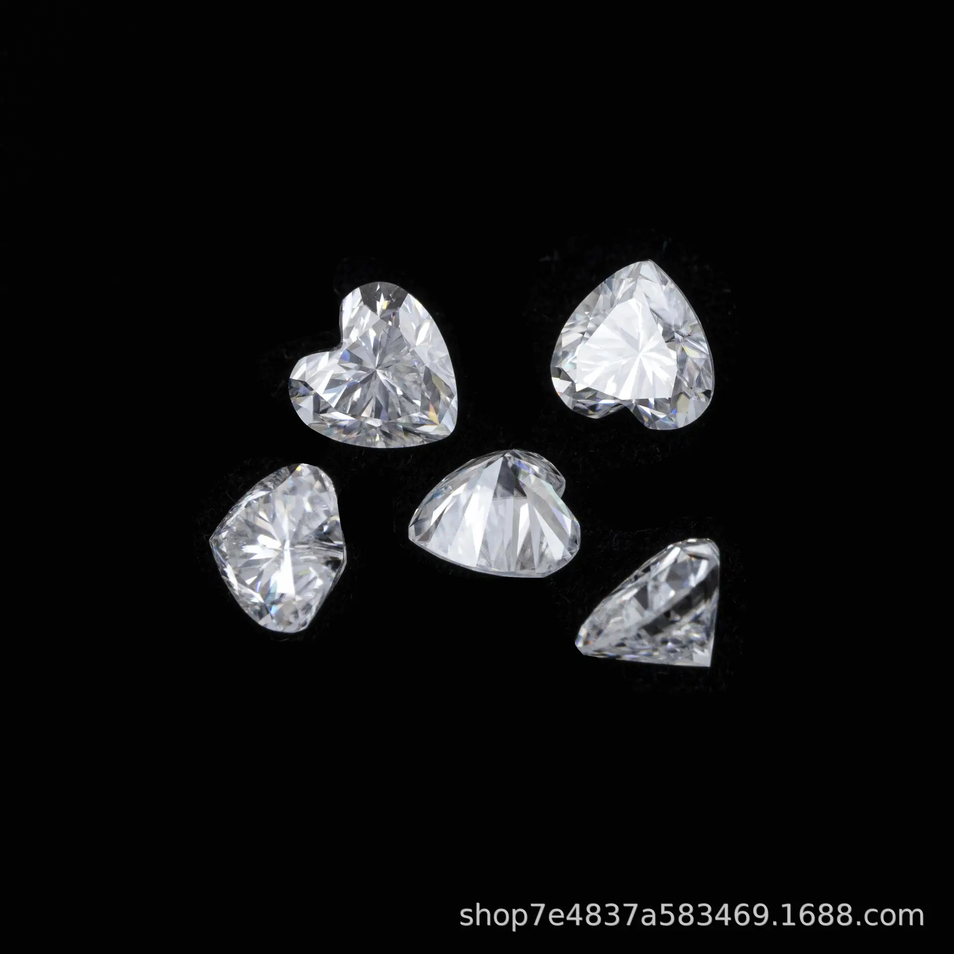 Love Def Heart Moissanite Stone White Pointed Bottom - Image 3