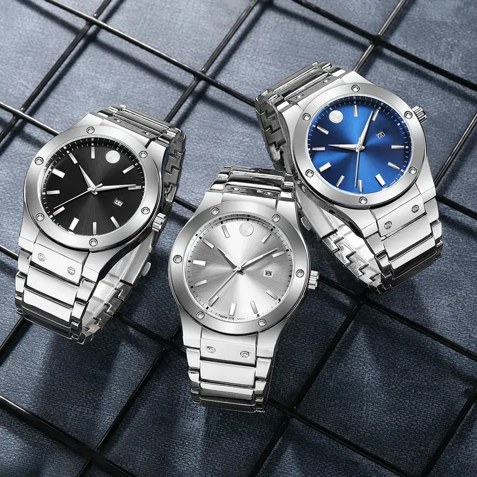 2022 Men's Black Quartz Watch Waterproof Fashion Business Calendar - Image 9