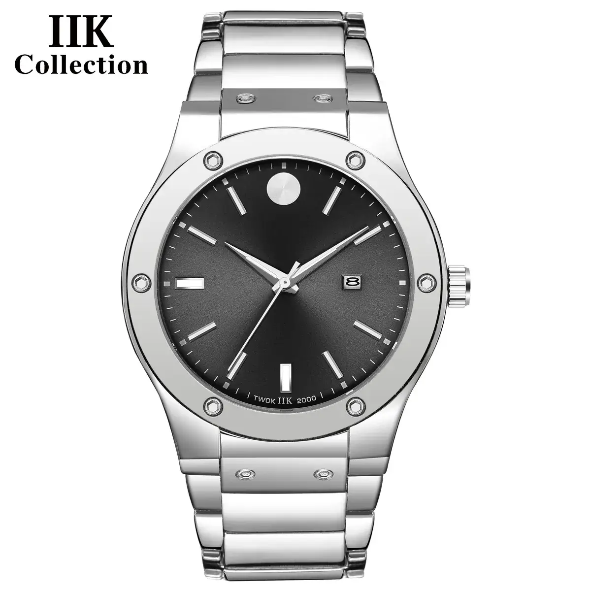 2022 Men's Black Quartz Watch Waterproof Fashion Business Calendar - Image 2