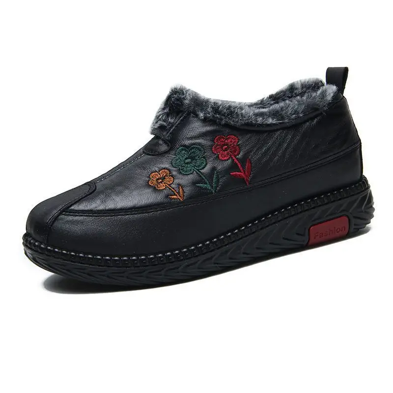 Winter New Old Beijing Cloth Shoes Women's Cotton Shoes fleece-lined Non-slip Warm Slip-on Shoes for Middle-aged and Elderly Moms Snow Boots - Image 7