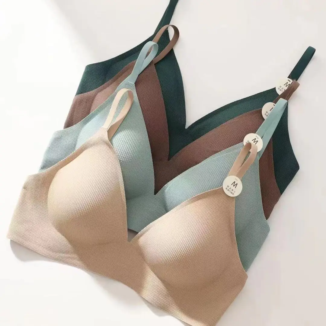 ob102 American retro underwear BM style big chest small simple fashion niche jelly strip soft expansion bra