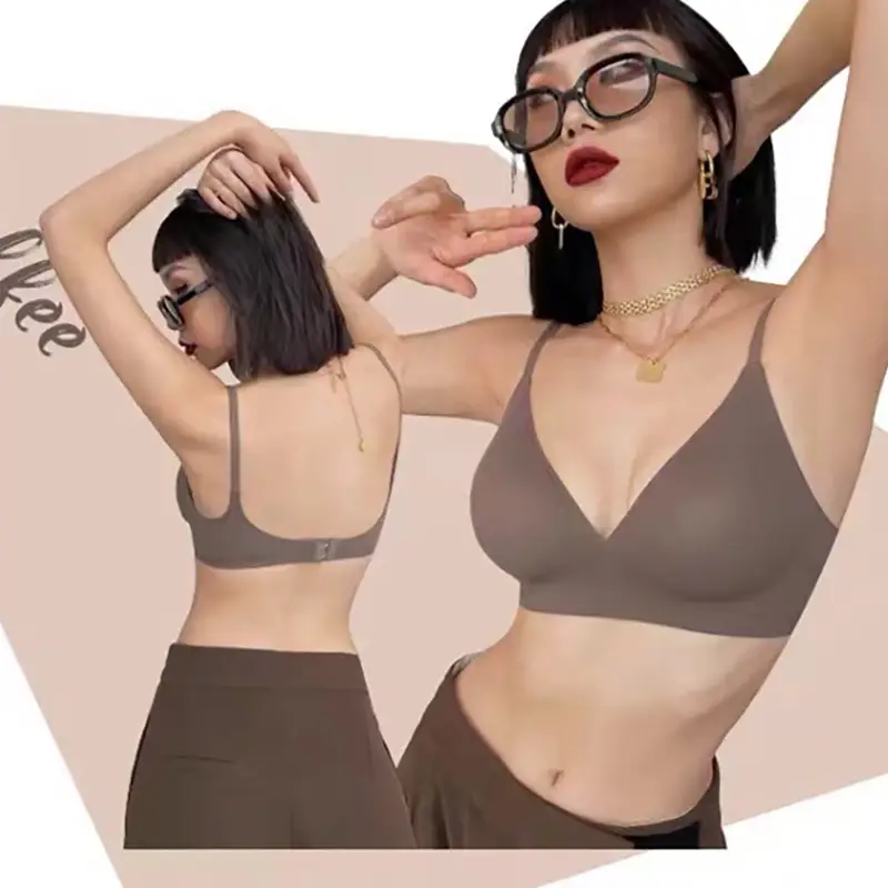ob102 American retro underwear BM style big chest small simple fashion niche jelly strip soft expansion bra