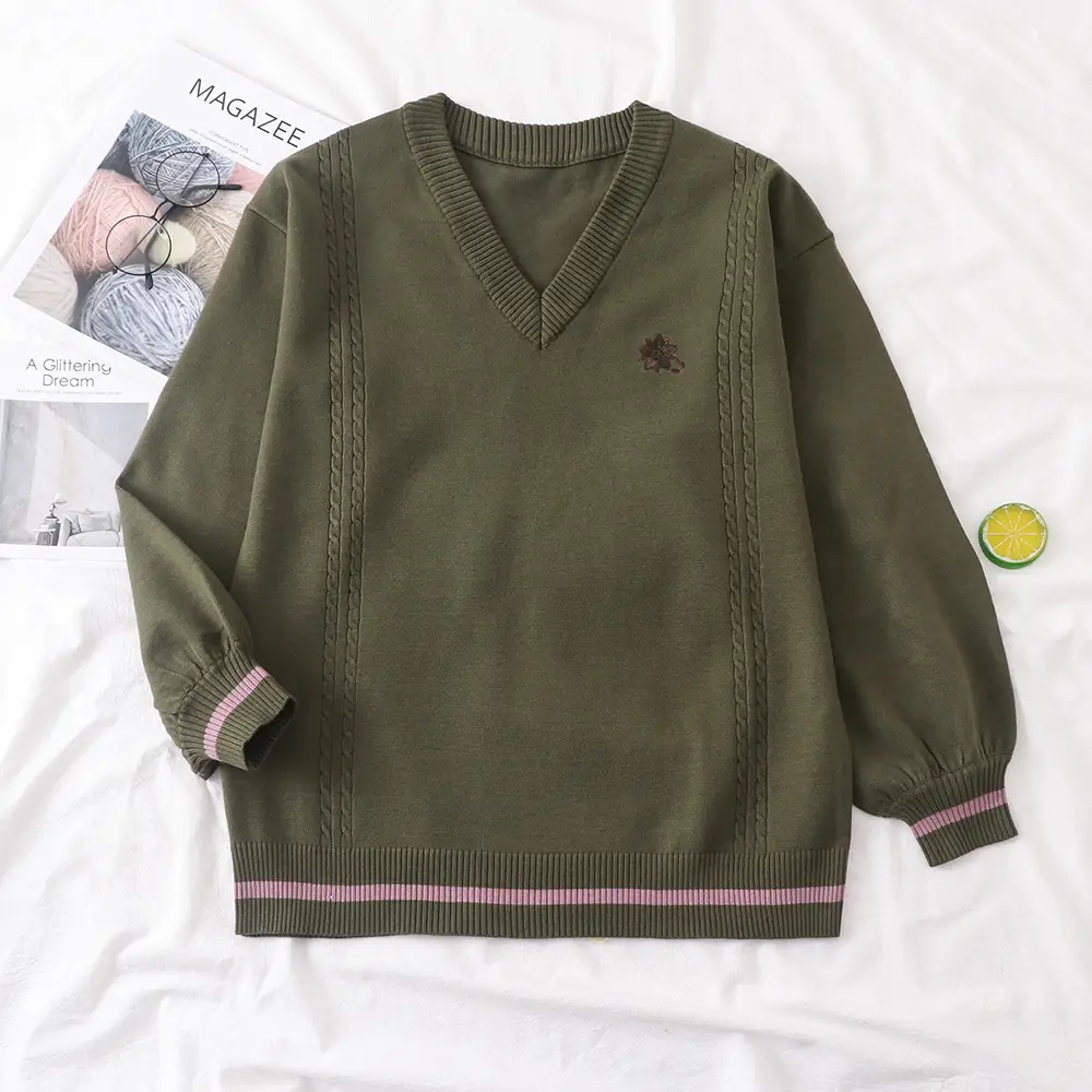 Japanese JK uniform genuine pullover V-neck sweater - Image 2