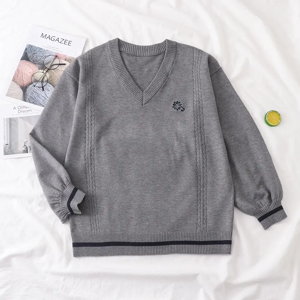 Japanese JK uniform genuine pullover V-neck sweater - Image 3