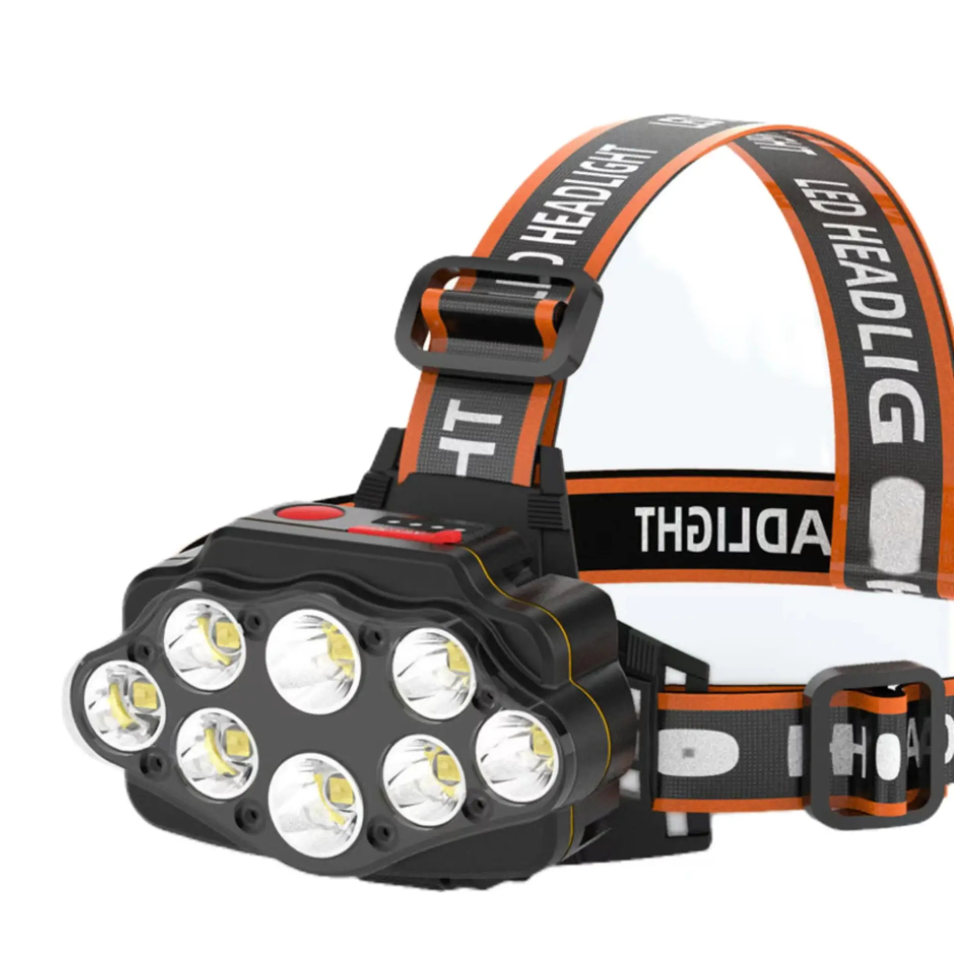 USB Rechargeable 8-Core LED Headlamp with 360° Rotating Head Mount - Image 2