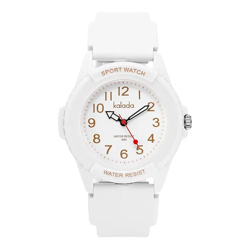 White Silicone Vintage Watch for Men Women Quartz Sports Waterproof